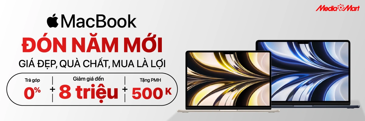 MacBook đón năm mới giảm đến 8 triệu, tặng Voucher 500k