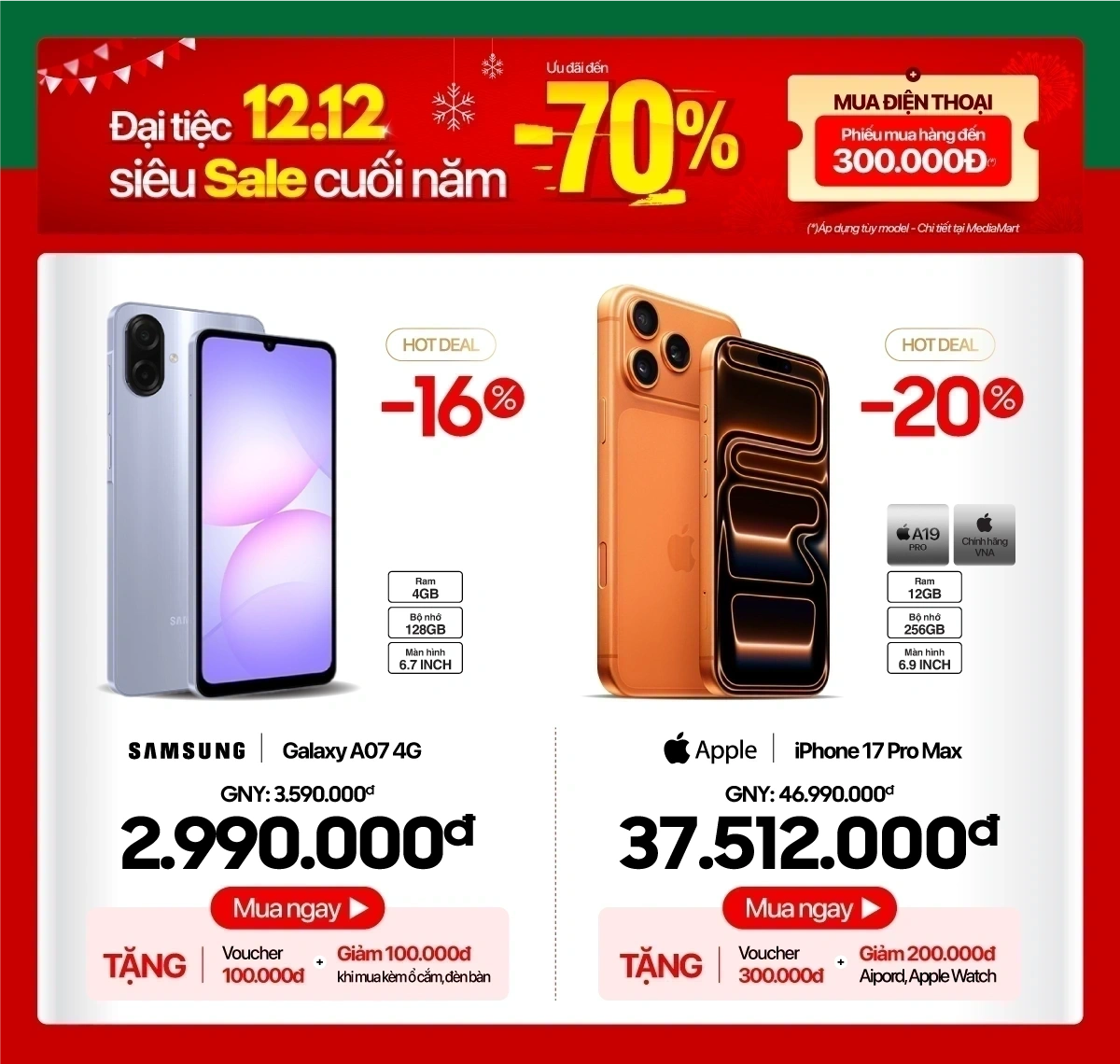 Mua điện thoại nhận Voucher 500k