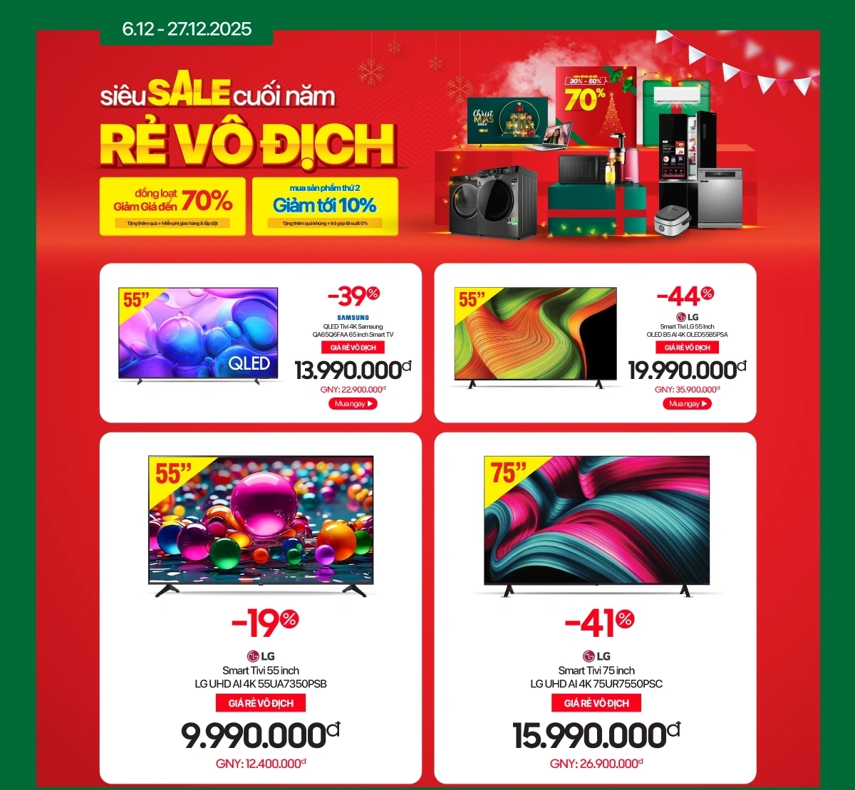 Tivi, Loa kéo giảm đến 50%, tặng quà khủng