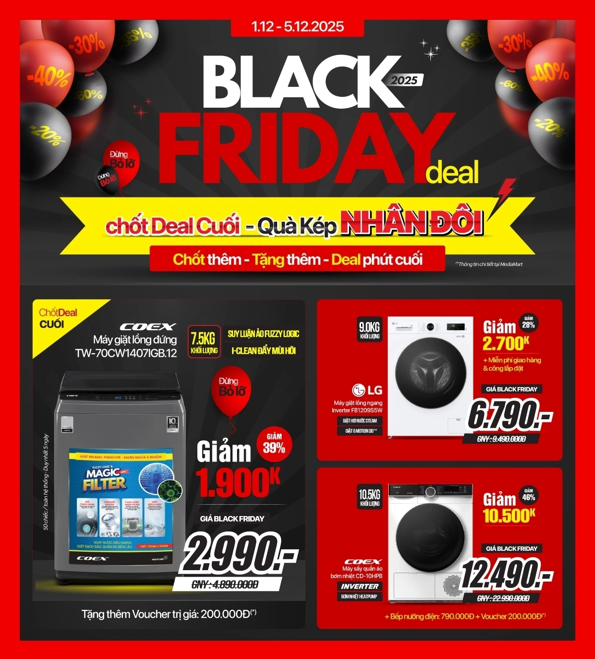 Tủ lạnh - máy giặt giảm sốc chỉ từ 4,99Tr - nhận ngay voucher lên đến 500K