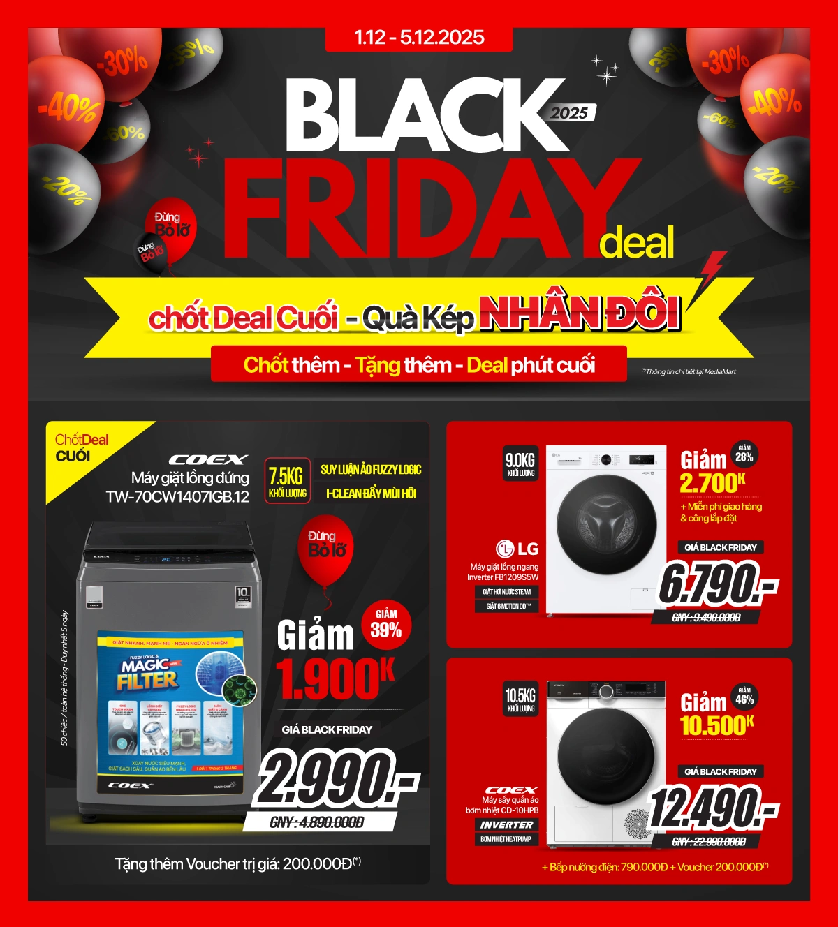 Tủ lạnh - máy giặt giảm sốc chỉ từ 4,99Tr - nhận ngay voucher lên đến 500K