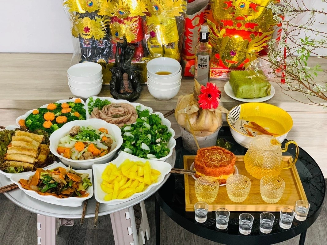 Mâm cỗ mặn cúng ông Công ông Táo