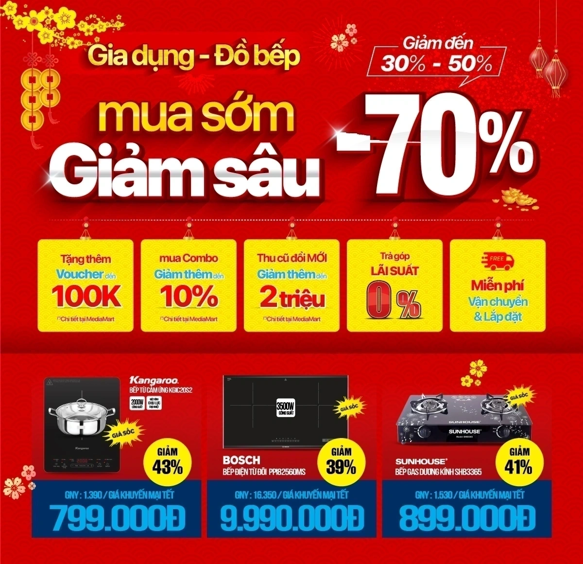 Sắm Tết sớm, Gia dụng giảm giảm đến 50%