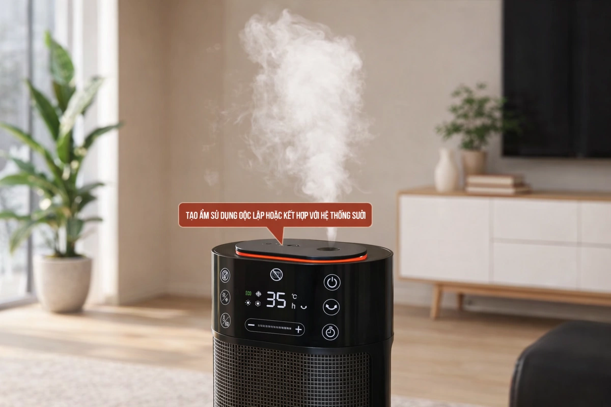 Sưởi Ceramic kết hợp tạo ẩm Roler RC-2124R