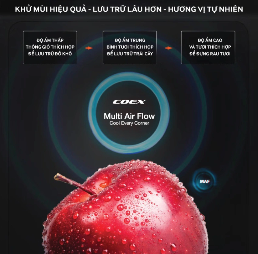 Tủ lạnh 4 cửa Inverter 516 Lít Coex RM-4013MIBSF - Bảo quản tốt, khử khuẩn thông minh