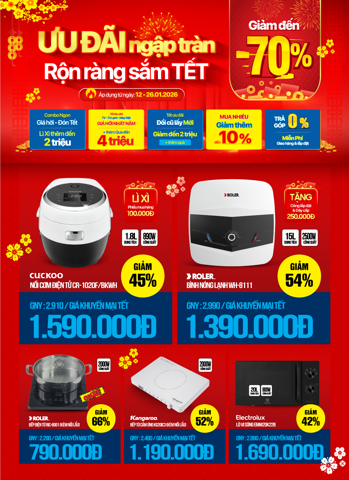 Ưu đãi Tết rộn ràng - Deal gia dụng ngập tràn - Chỉ từ 189K