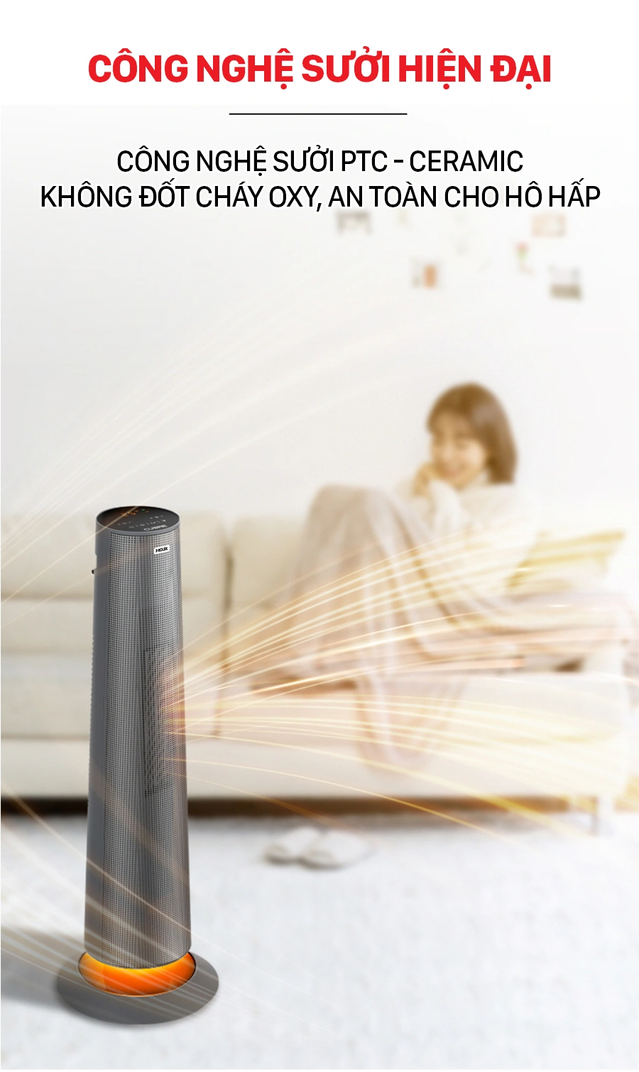 Roler RC-2125C ứng dụng công nghệ sưởi gốm PTC hiện đại