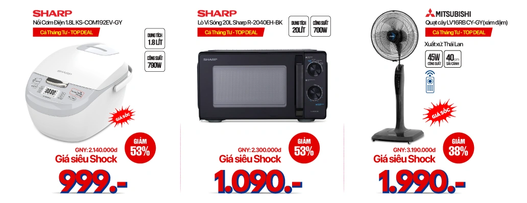 Gia dụng giảm đến 50%, Duy nhất ngày Cá tháng Tư