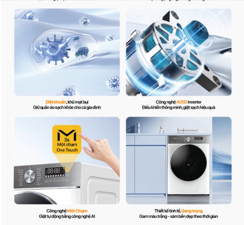 Giặt sạch vượt trội, nhiều tiện ích đi kèm