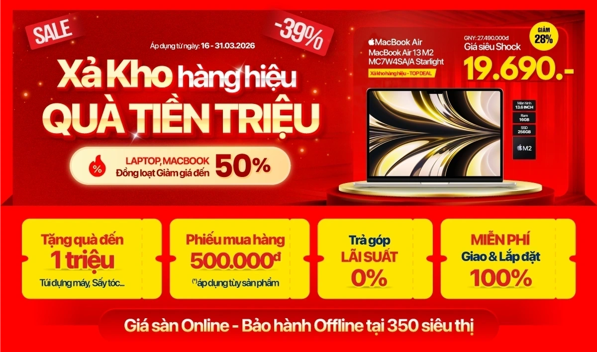Laptop hàng hiệu xả kho, Giảm đến 8 triệu đồng