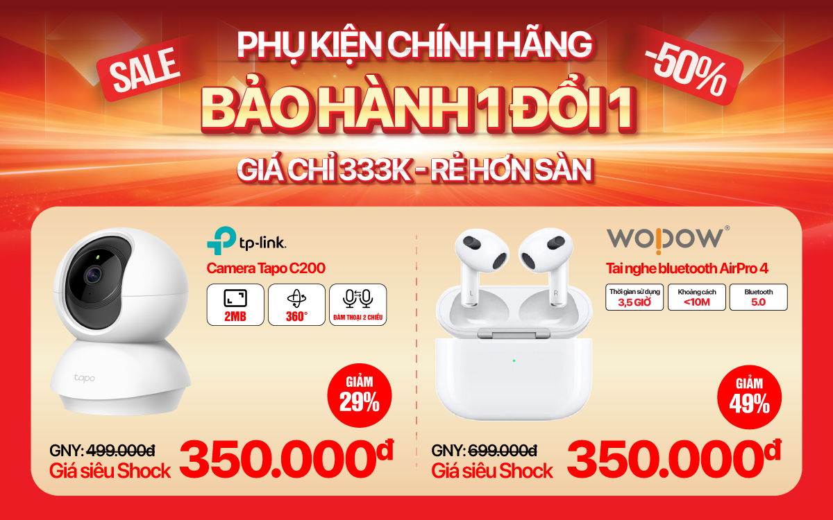 Phụ kiện công nghệ đồng giá 33K, 333K - Rẻ hơn giá sàn