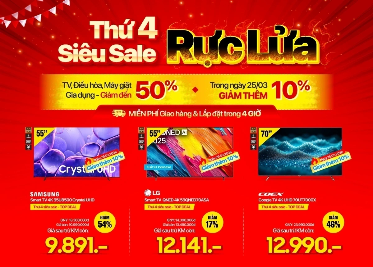Thứ 4 Smart TV Giảm Đến 50%