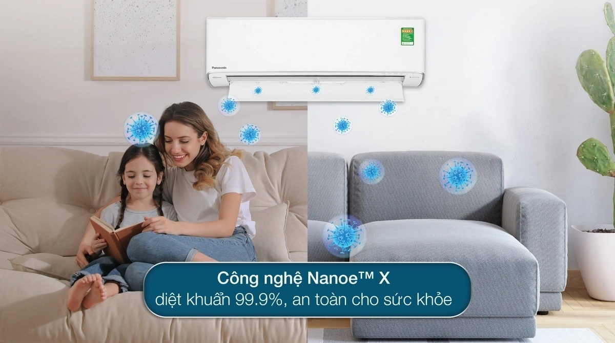 Điều hòa lọc không khí Panasonic 1 Chiều Inverter 9.550Btu/1HP CS-XU9BKH-8 