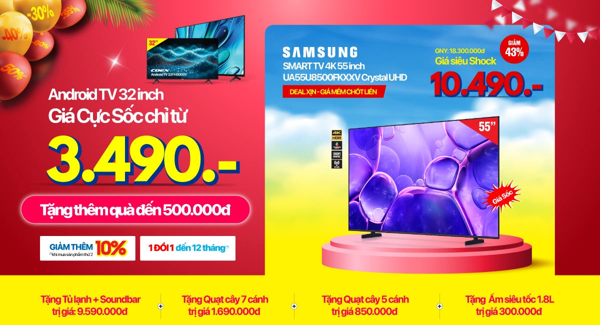 Hè rực rỡ, Tivi giảm hết cỡ đến 50%