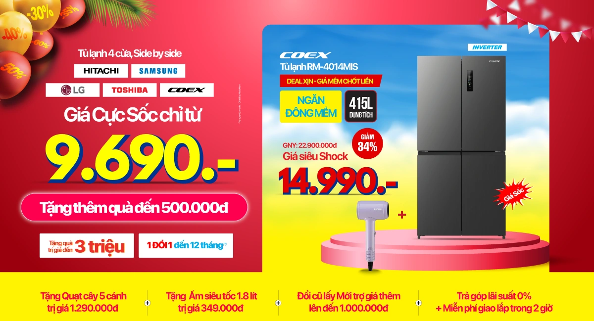 Hè rực rỡ, Tủ lạnh giảm hết cỡ đến 50%