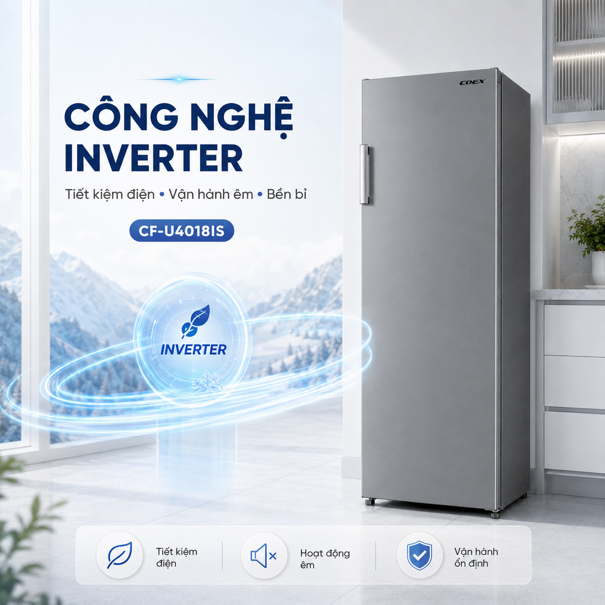 Hoạt động êm ái, tiết kiệm điện