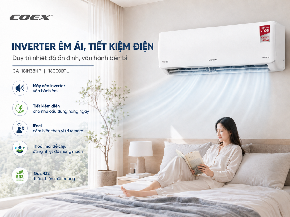 Khả năng làm mát trên diện rộng, sưởi ấm không gây khô da