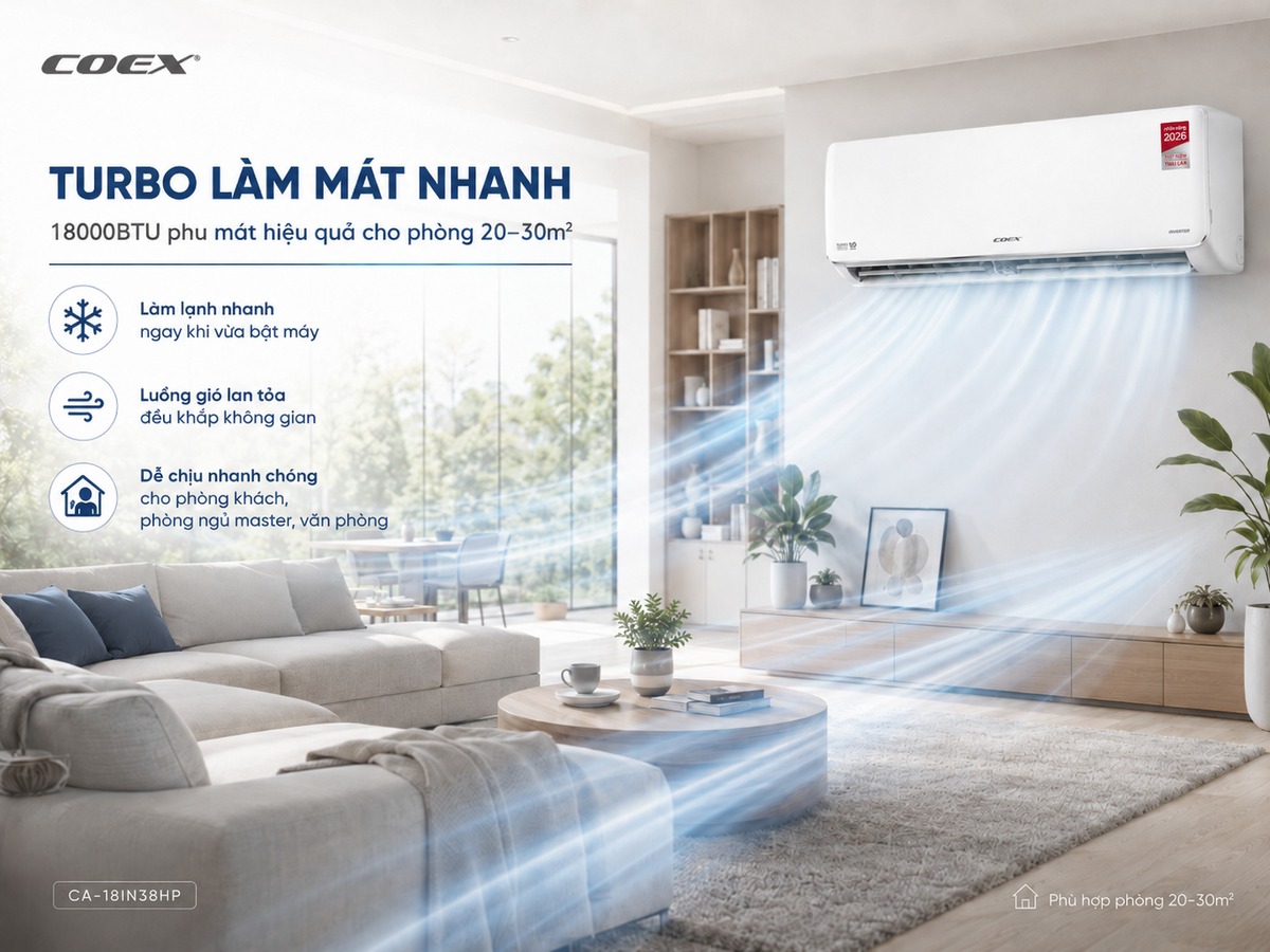 Khả năng làm mát trên diện rộng, sưởi ấm không gây khô da