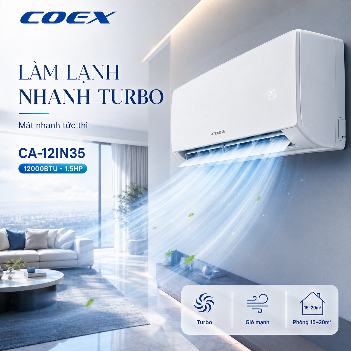 Làm mát nhanh, tiết kiệm điện