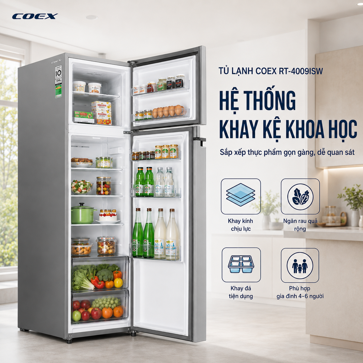 Tủ lạnh 2 cửa có lấy nước ngoài tiện lợi