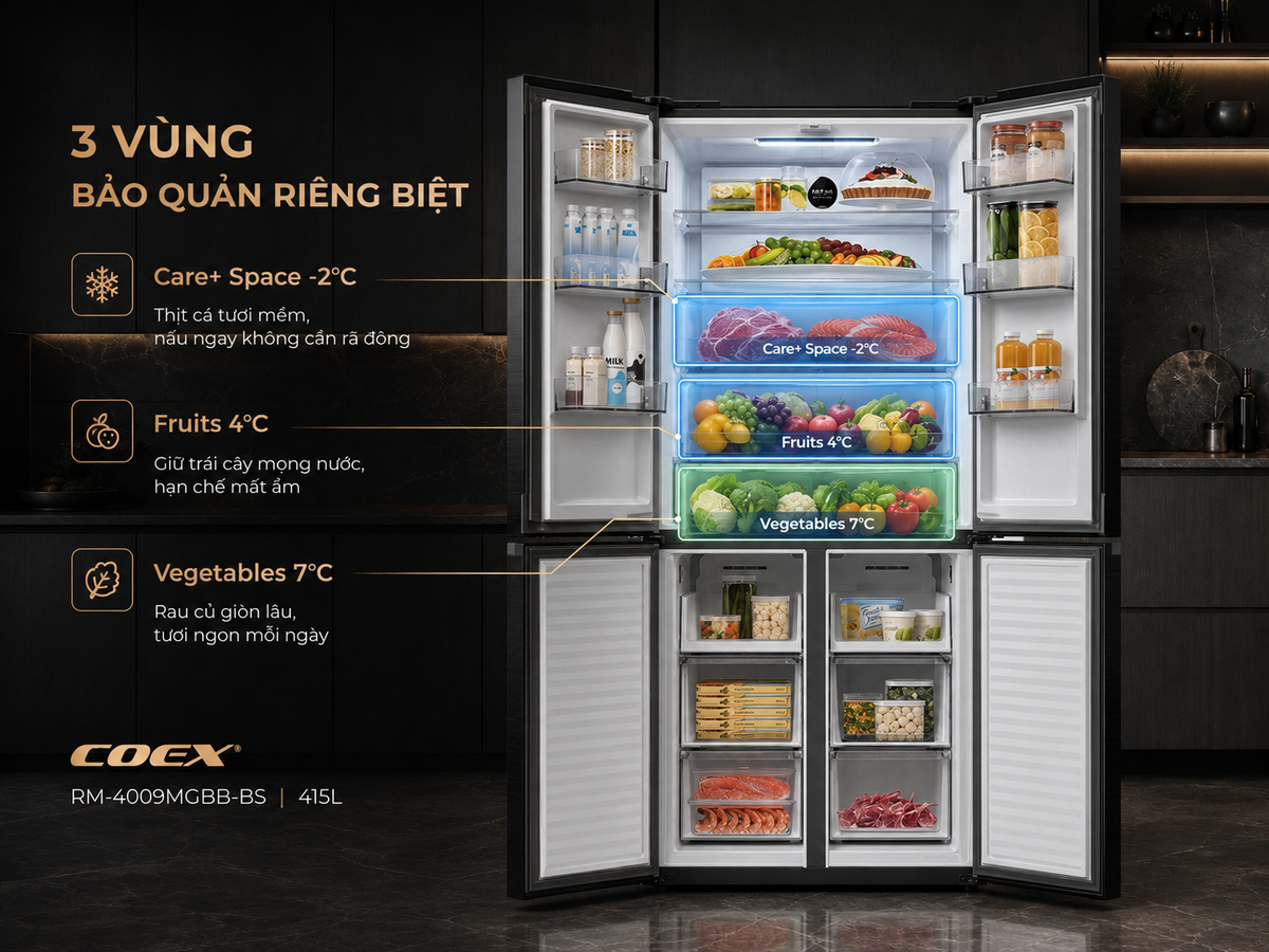 Tủ lạnh sang trọng, hiện đại hứa hẹn làm hài lòng gia chủ