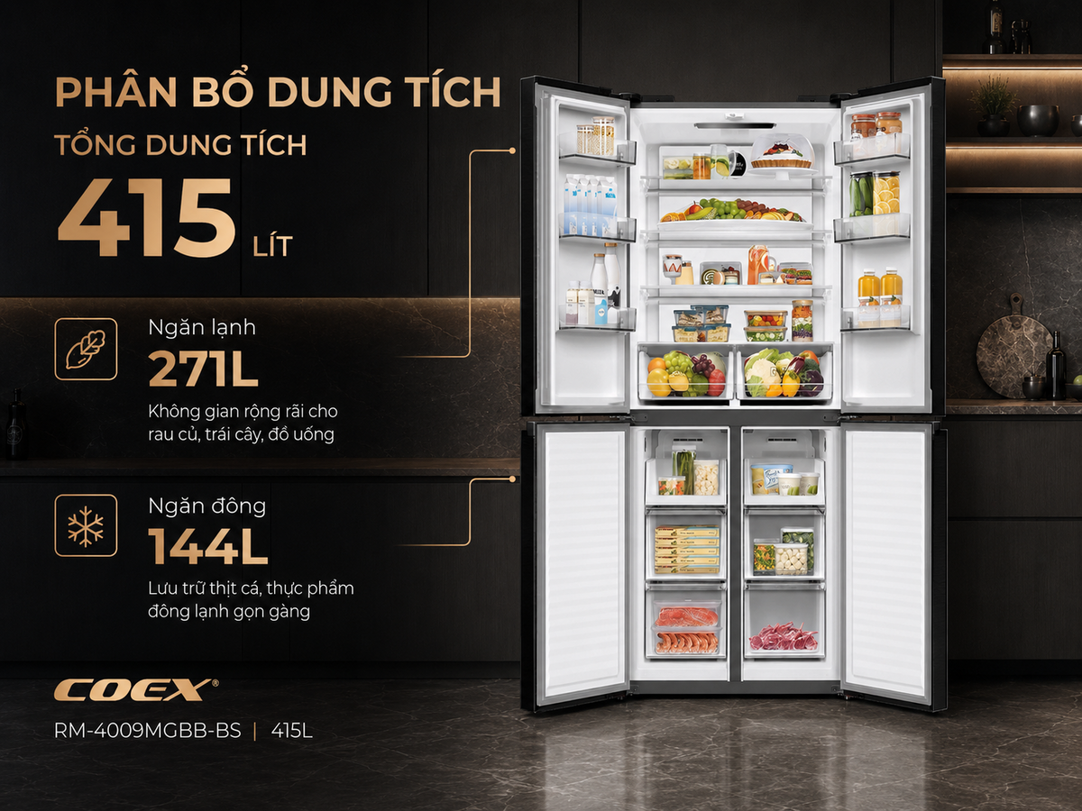 Tủ lạnh sang trọng, hiện đại hứa hẹn làm hài lòng gia chủ