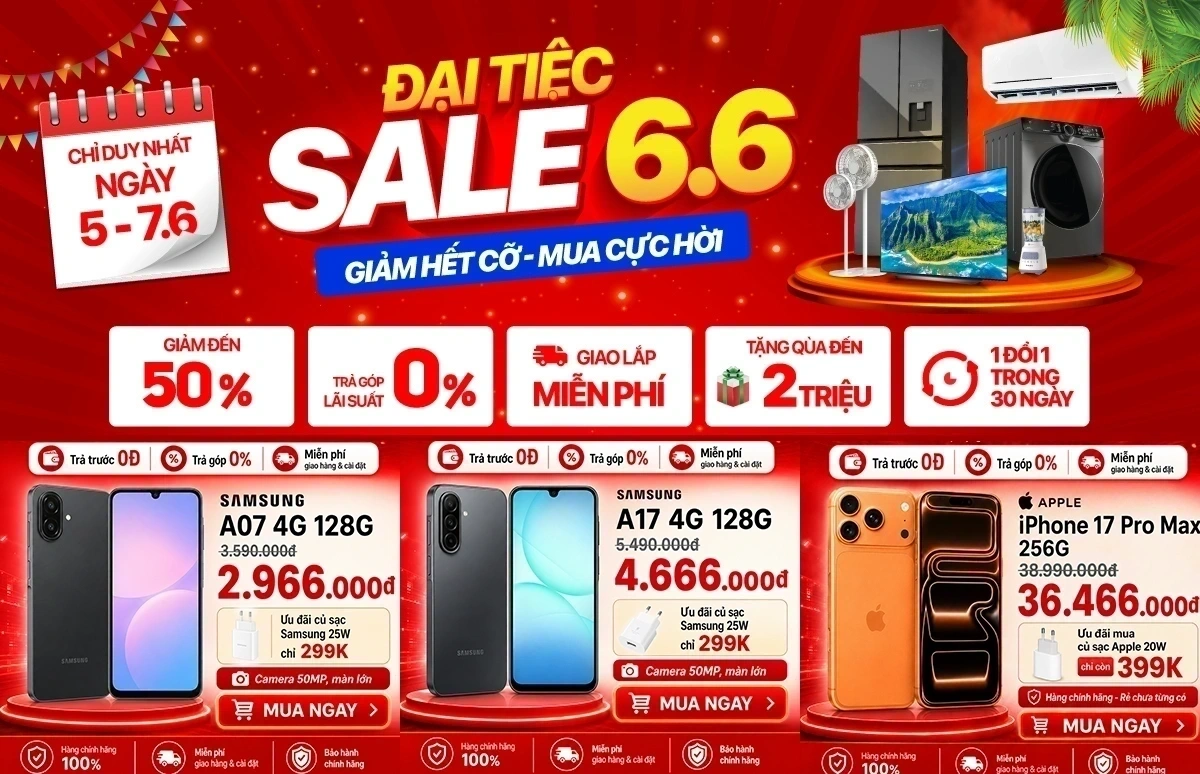 Đại tiệc sale 6/6 - Điện thoại giảm đến 50%