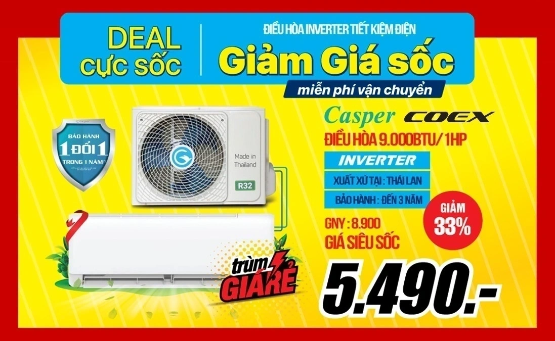 Đại tiệc sale 6/6 - Điều hòa giá sốc chỉ từ 5.490K