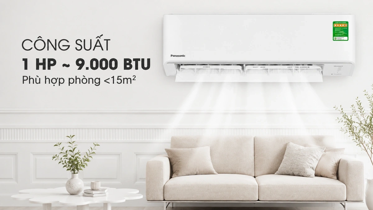 Điều hòa 9000 BTU dùng cho phòng bao nhiêu m2?