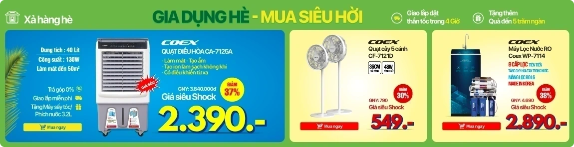 Hè cực nóng - sale cực sốc: Gia dụng giảm đến 50%