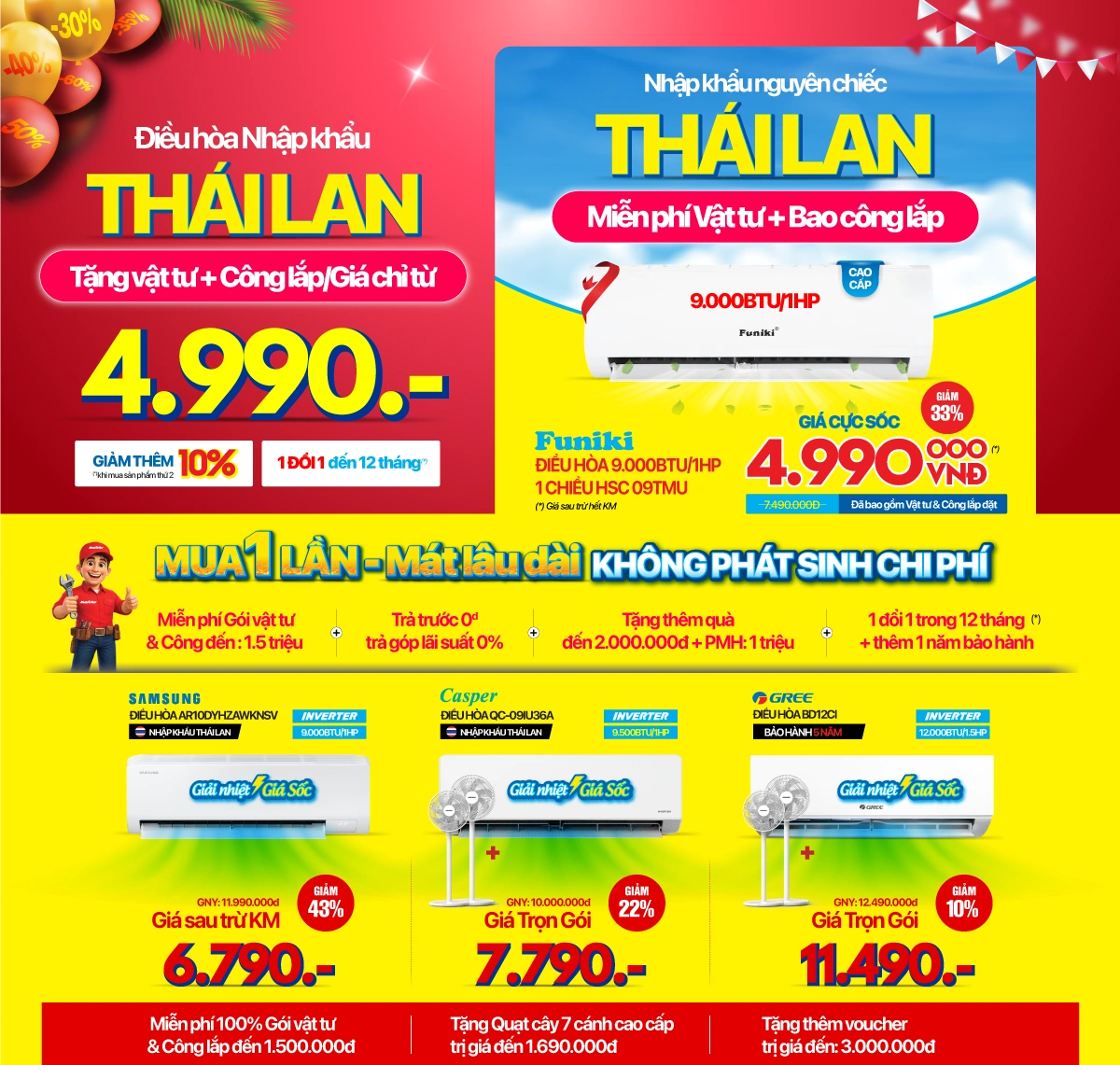 Hè rực rỡ - Điều hòa giảm sốc đến 50%,