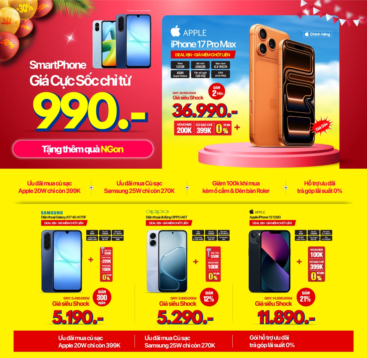 Hè rực rỡ - Smartphone giá cực sốc chỉ từ 990k, nhận quà tặng cao cấp