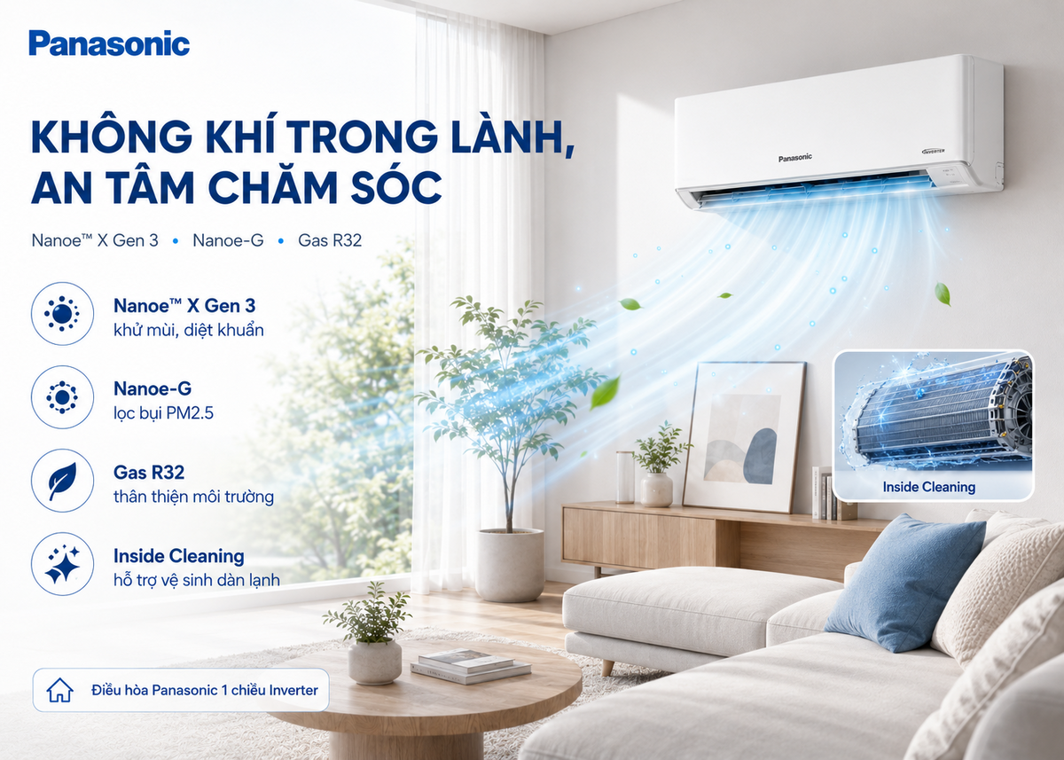 Làm lạnh nhanh, kết hợp lọc khí, lọc bụi mịn hiệu quả, bảo vệ sức khỏe người dùng