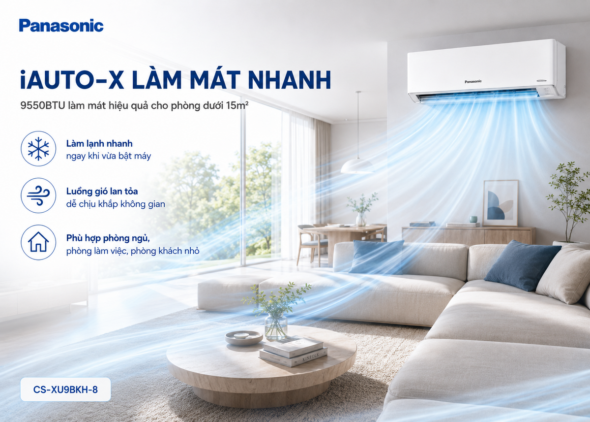 Làm lạnh nhanh, kết hợp lọc khí, lọc bụi mịn hiệu quả, bảo vệ sức khỏe người dùng