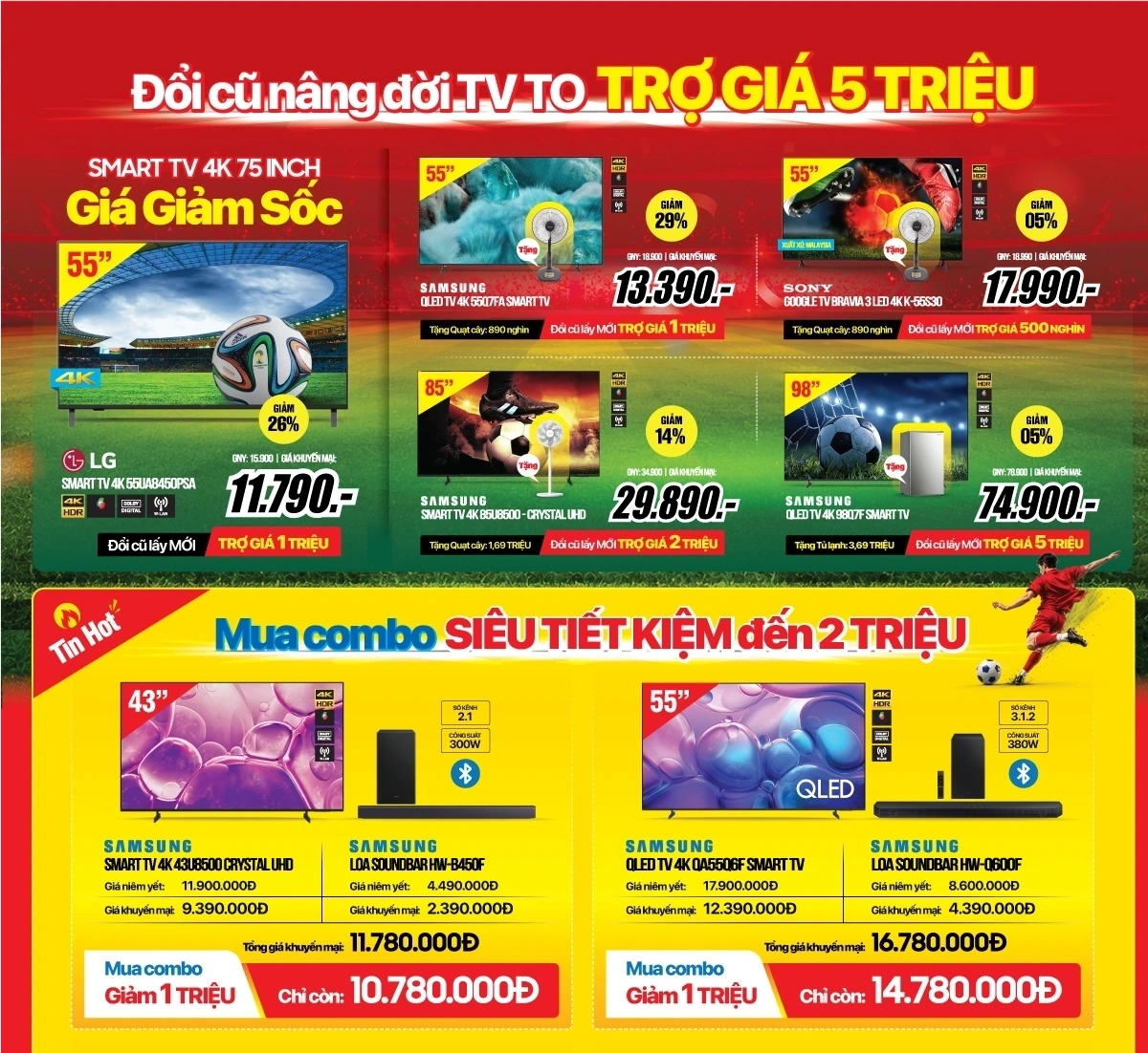 Siêu tiệc World Cup - Tivi to giá tivi nhỏ