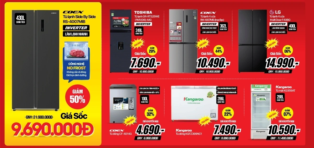 Siêu tiệc World Cup - Tủ lạnh giảm đến 50%