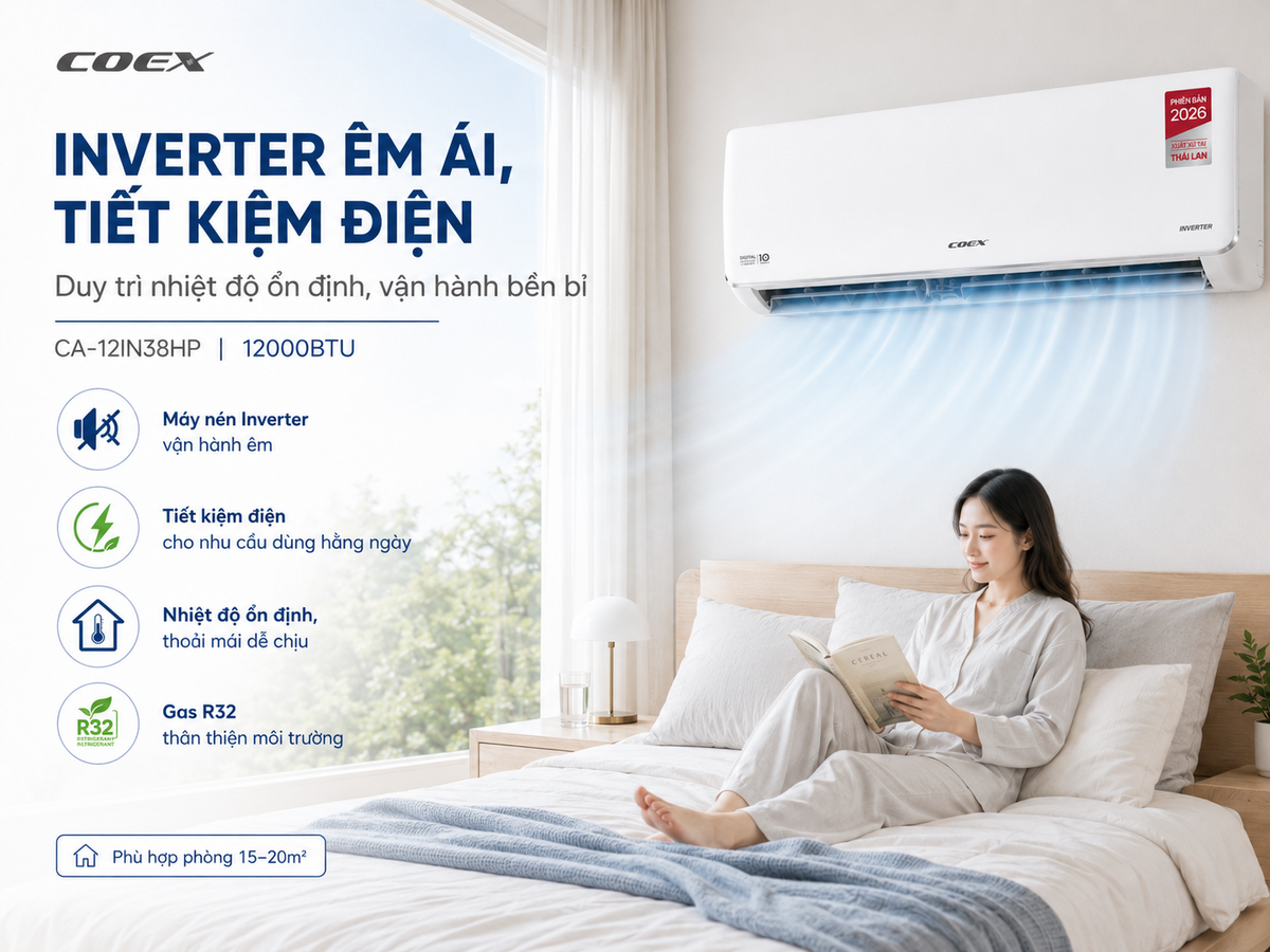 Tiết kiệm điện, dùng 24/7 không lo chi phí cuối tháng
