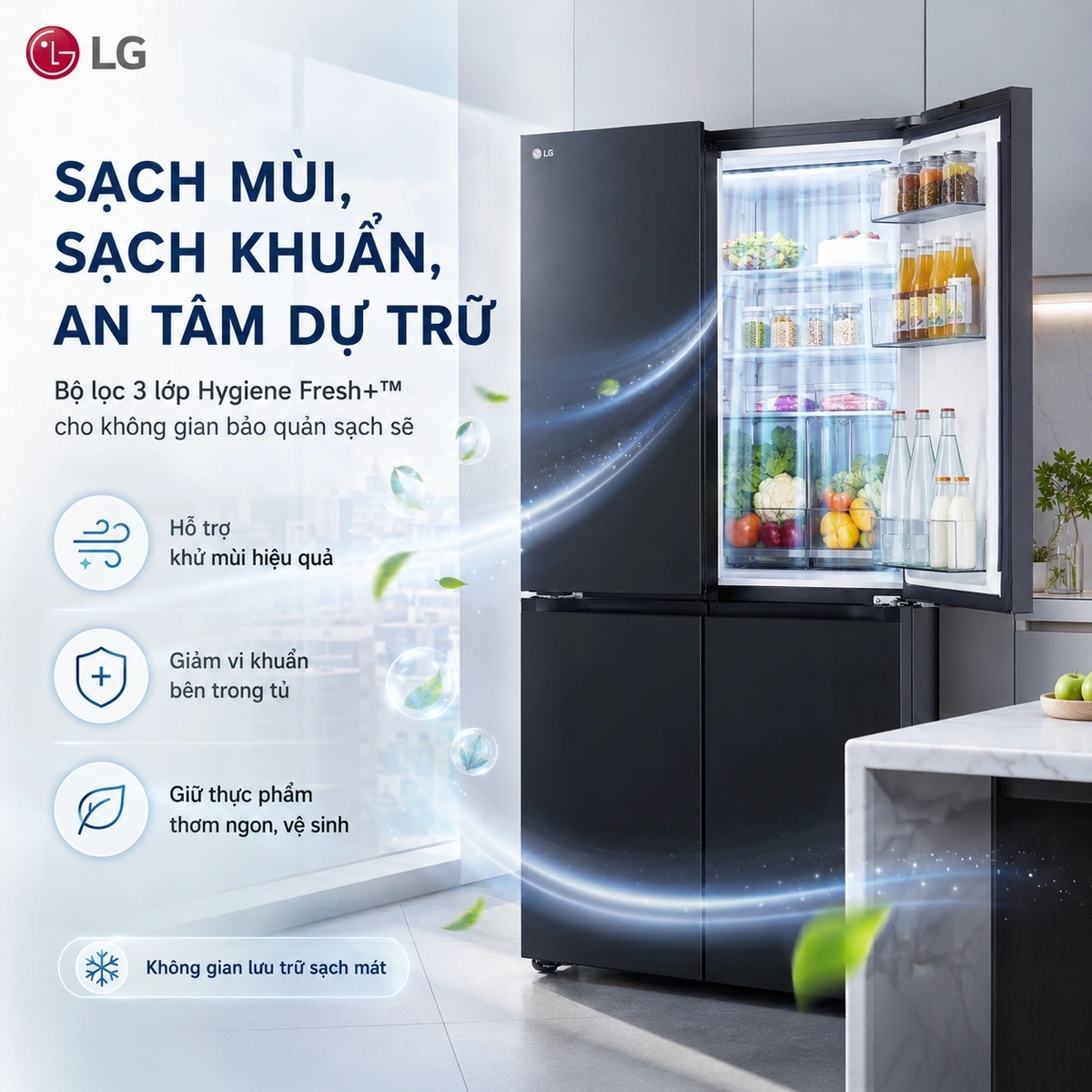 Công nghệ bảo quản thực phẩm tiên tiến, khử mùi hiệu quả