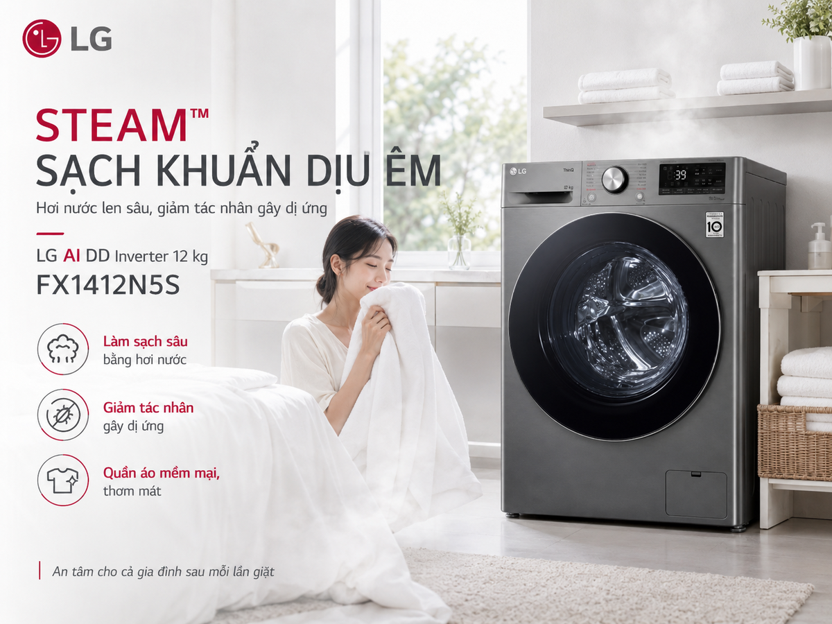 Công nghệ giặt thông minh, bảo vệ sợi vải