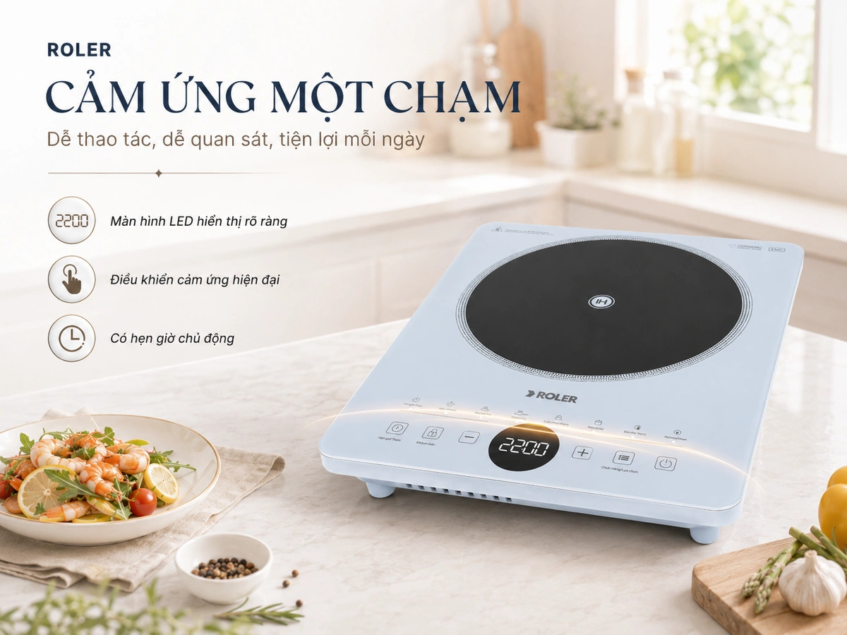 Công nghệ nấu 4.0 ngay trong tầm tay với phần bảng điều khiển một chạm siêu nhạy