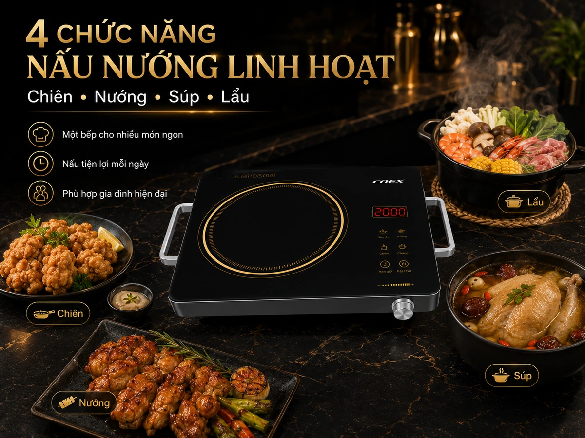 Công suất mạnh mẽ, nấu nhanh tiết kiệm điện