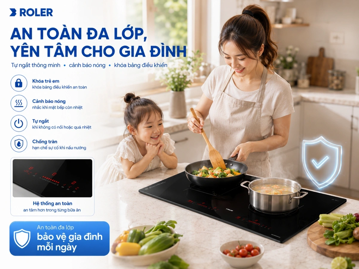 Công suất nấu mạnh mẽ, nấu nhanh, tiết kiệm điện
