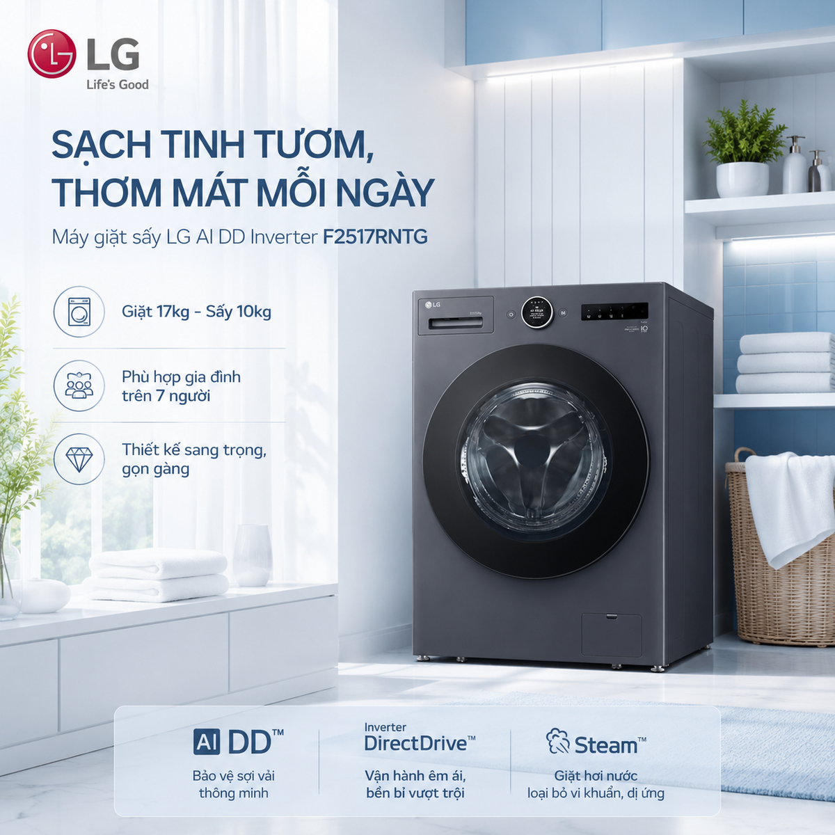 Đáp ứng đầy đủ nhu cầu giặt sấy của mọi nhà, giá phù hợp
