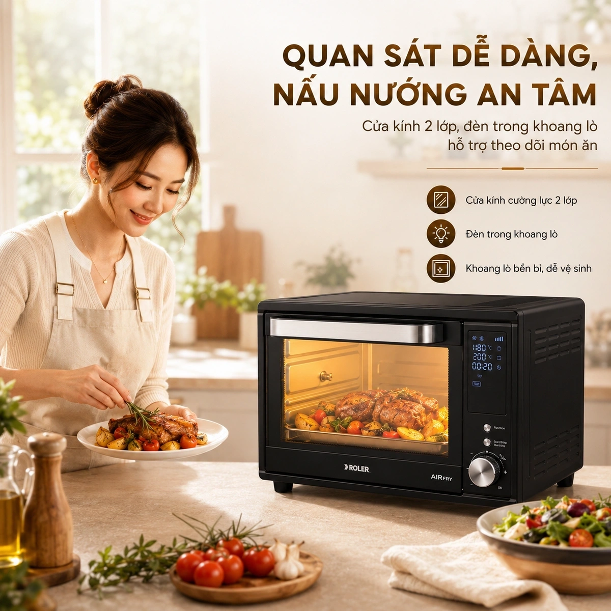 Dung tích siêu lớn tới 28 lít, bộ phụ kiện chuyên dụng, đa năng