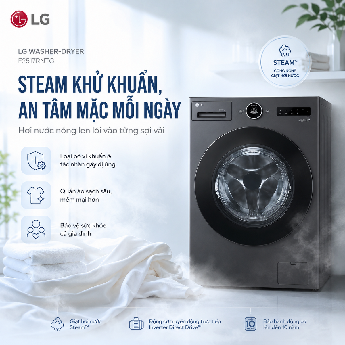 Sấy tiện lợi, hạn chế mùi ẩm mốc khó chịu