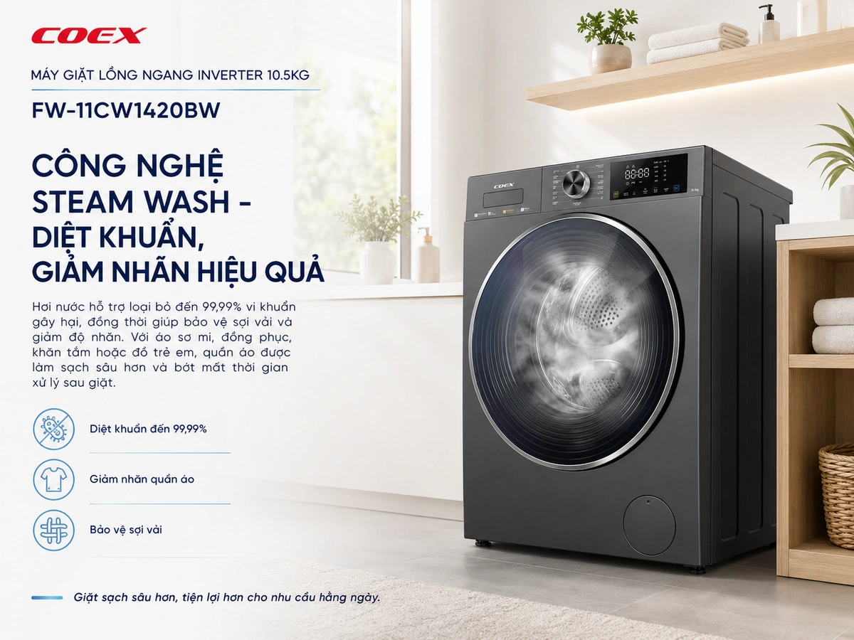 Công nghệ giặt thông minh, nhiều tiện ích đi kèm khi sử dụng
