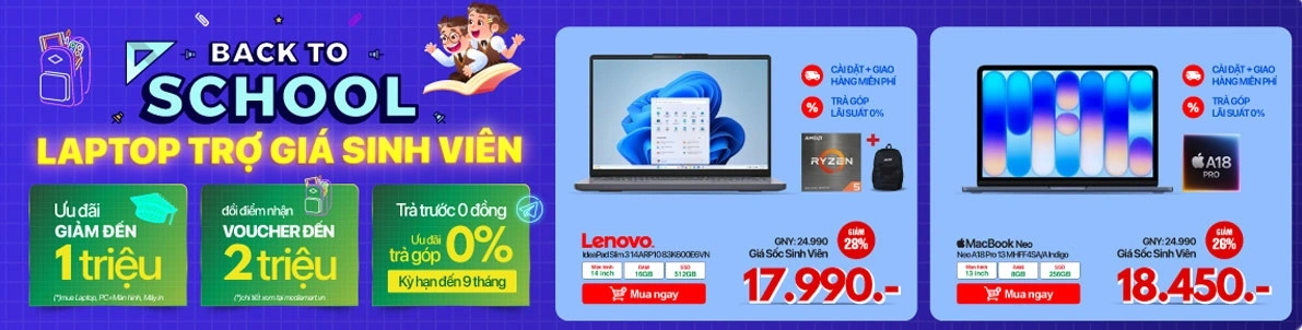 Mega 8/8 Deal chồng deal: Laptop giảm đến 7 triệu