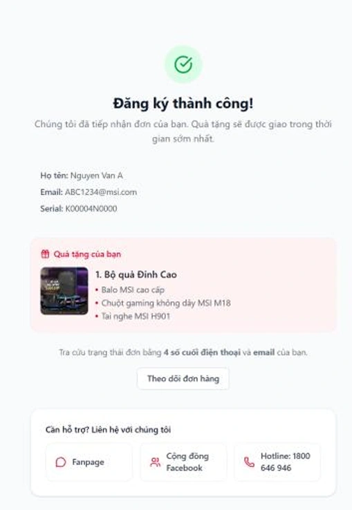 Quy cách & Phương thức nhận quà