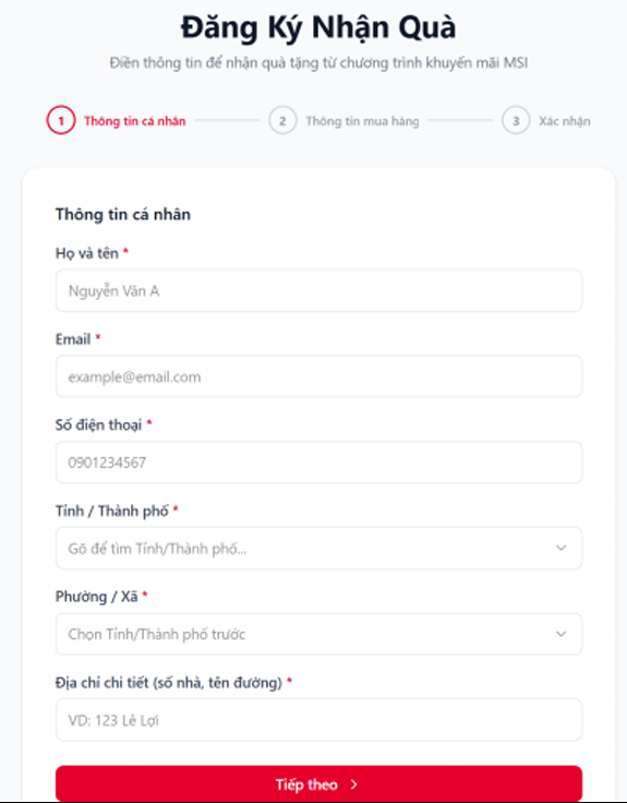 Quy cách & Phương thức nhận quà