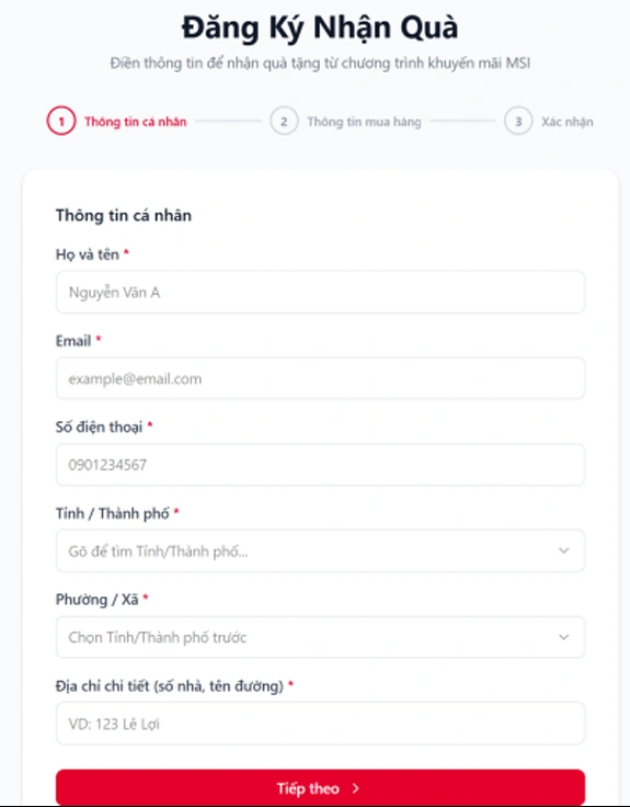 Quy cách & Phương thức nhận quà